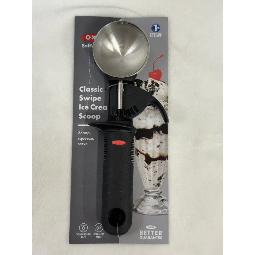 OXO Softworks Ice Cream Scoop Trigger Classic Soft Comfy Handle Stainless Steel